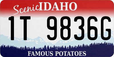 ID license plate 1T9836G
