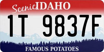 ID license plate 1T9837F