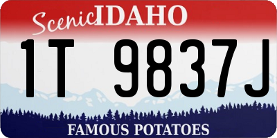 ID license plate 1T9837J