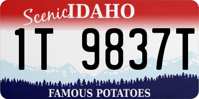 ID license plate 1T9837T