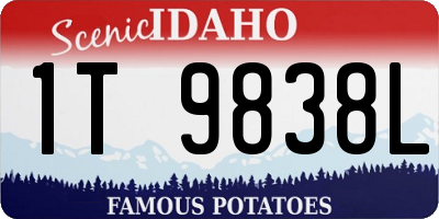 ID license plate 1T9838L