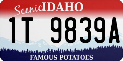 ID license plate 1T9839A