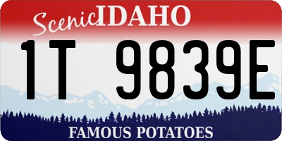 ID license plate 1T9839E