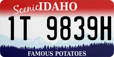 ID license plate 1T9839H
