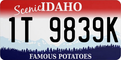ID license plate 1T9839K