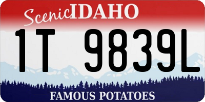 ID license plate 1T9839L
