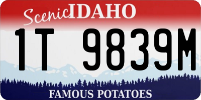 ID license plate 1T9839M