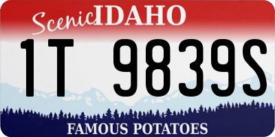 ID license plate 1T9839S