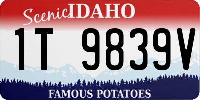 ID license plate 1T9839V