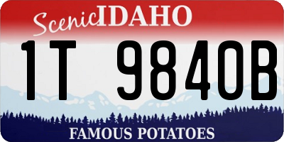 ID license plate 1T9840B