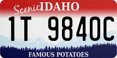 ID license plate 1T9840C