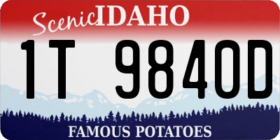 ID license plate 1T9840D