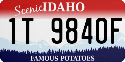 ID license plate 1T9840F