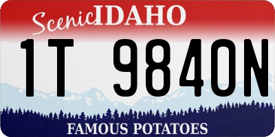 ID license plate 1T9840N