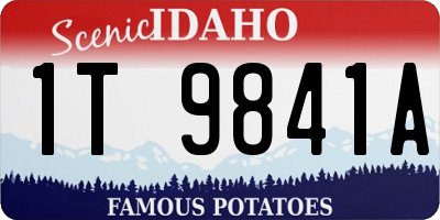 ID license plate 1T9841A