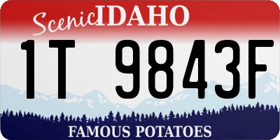 ID license plate 1T9843F