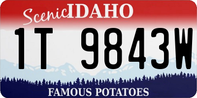 ID license plate 1T9843W
