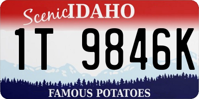 ID license plate 1T9846K