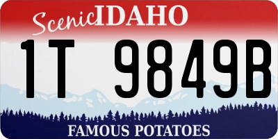 ID license plate 1T9849B