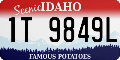 ID license plate 1T9849L