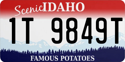 ID license plate 1T9849T