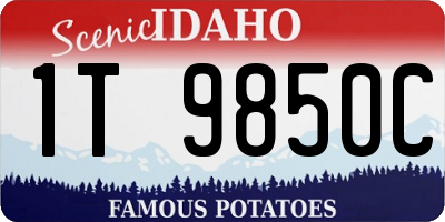 ID license plate 1T9850C