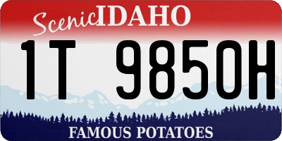 ID license plate 1T9850H