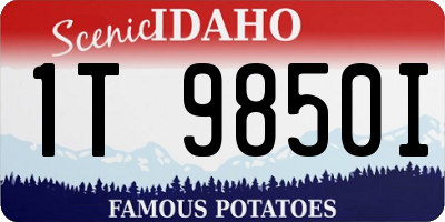 ID license plate 1T9850I