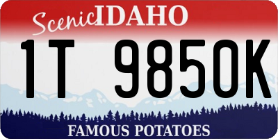 ID license plate 1T9850K