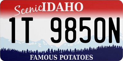 ID license plate 1T9850N