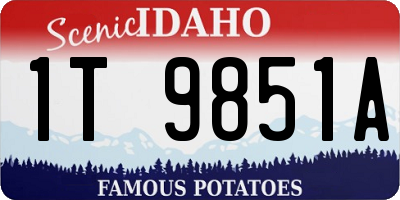 ID license plate 1T9851A