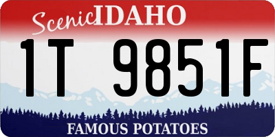 ID license plate 1T9851F