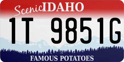 ID license plate 1T9851G