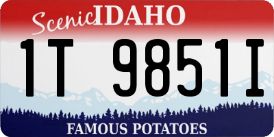 ID license plate 1T9851I