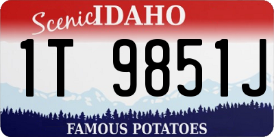 ID license plate 1T9851J