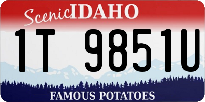 ID license plate 1T9851U