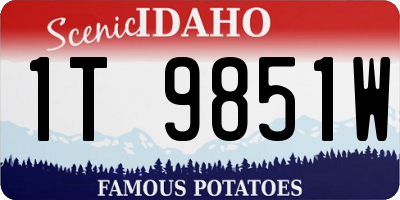 ID license plate 1T9851W