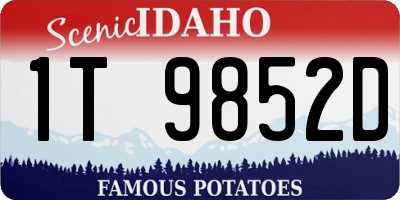 ID license plate 1T9852D