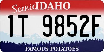 ID license plate 1T9852F