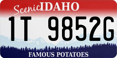 ID license plate 1T9852G