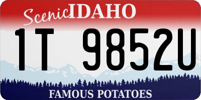 ID license plate 1T9852U