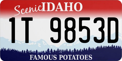 ID license plate 1T9853D