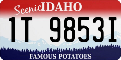ID license plate 1T9853I