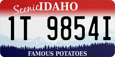 ID license plate 1T9854I