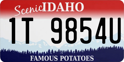 ID license plate 1T9854U