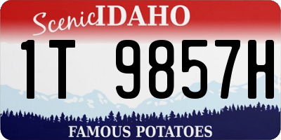 ID license plate 1T9857H