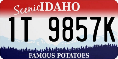 ID license plate 1T9857K