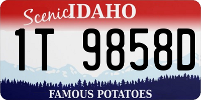 ID license plate 1T9858D