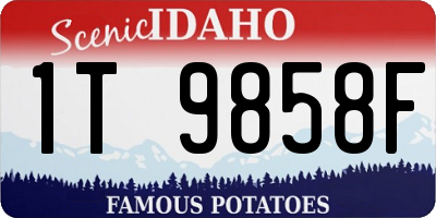 ID license plate 1T9858F