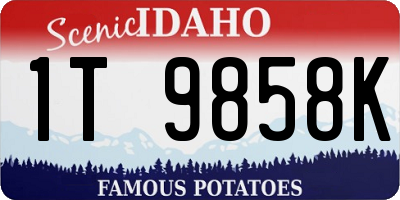 ID license plate 1T9858K